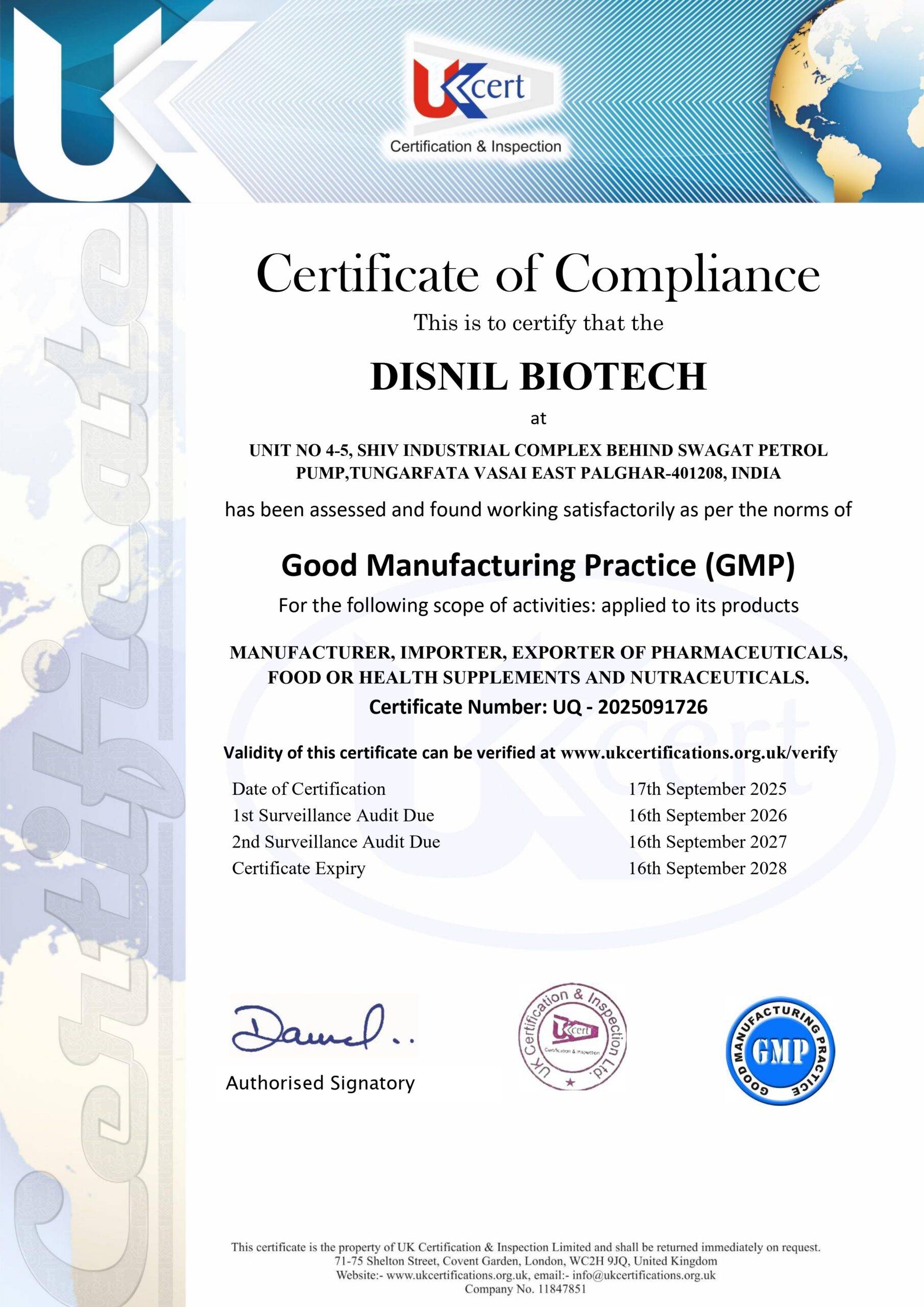 GMP Certification